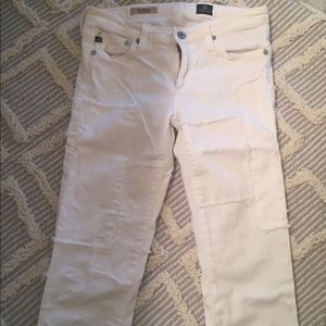 AG white patchwork jeans